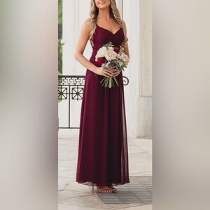 Bill Levkoff Burgundy Bridesmaid Dress (82955)
